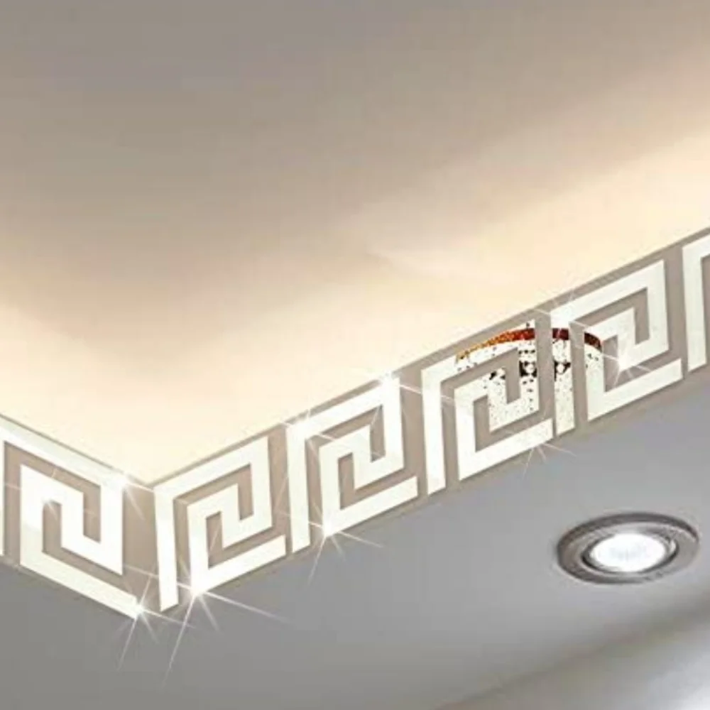 DIY 3D Acrylic Maze Pattern Border Ceiling Stickers Mirror Effects 28 Count Pack